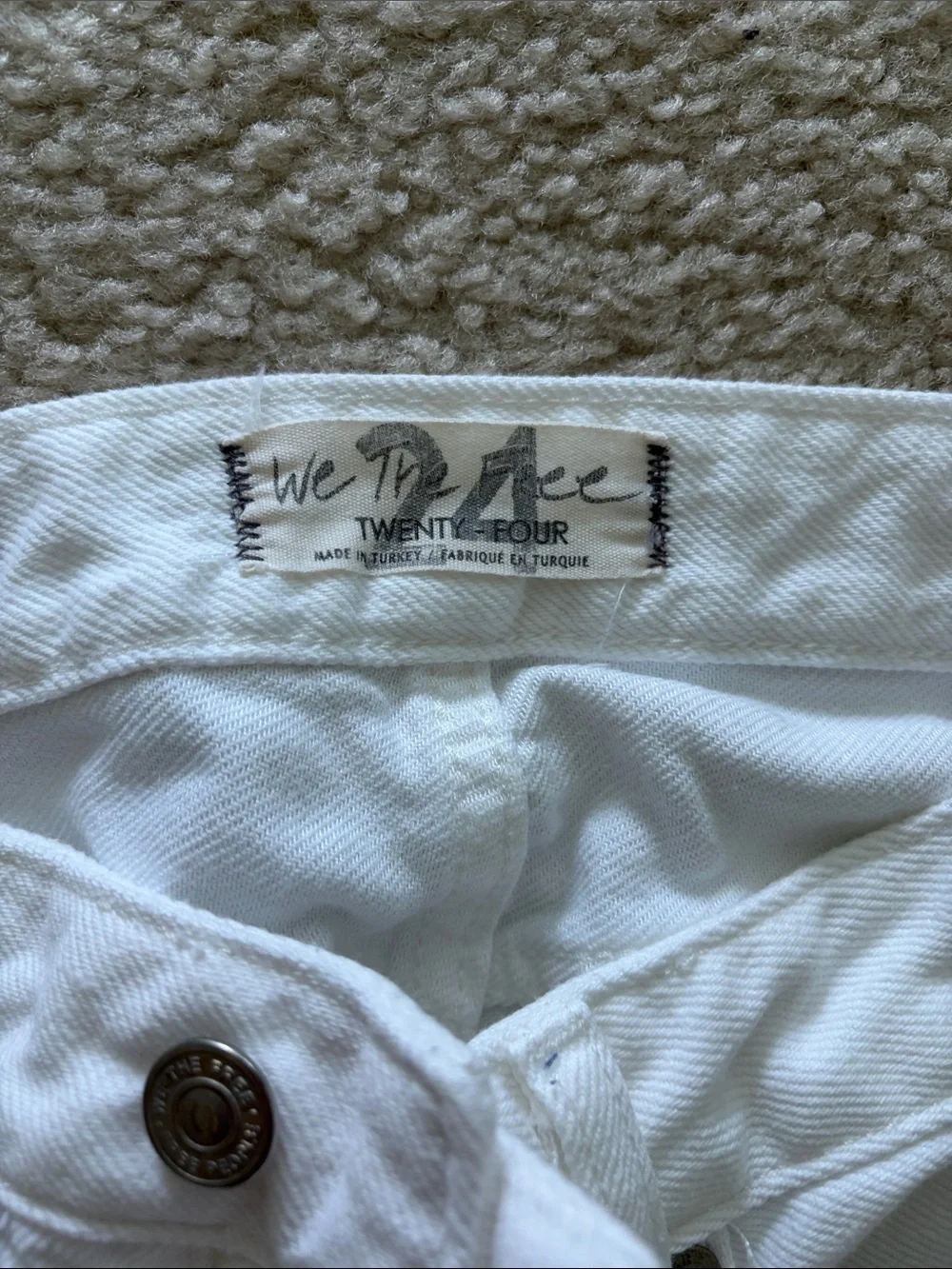 Free People White Jean Shorts
